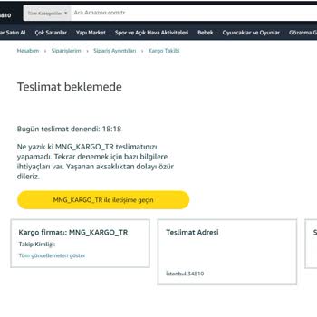 Amazon ve MNG Kargo ile Teslimat Sorunu