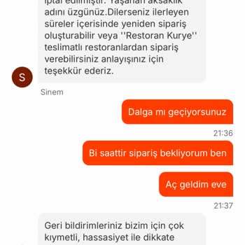 İptal Edilen Sipariş, Aç Kalan Müşteri