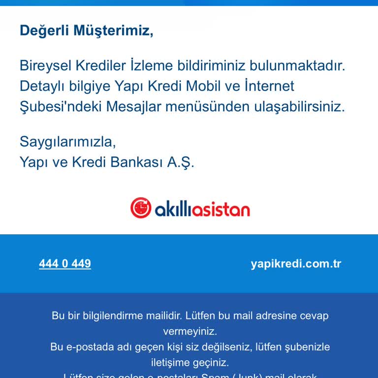 Yapı Kredi'nin Geç Gelen Hatırlatmaları
