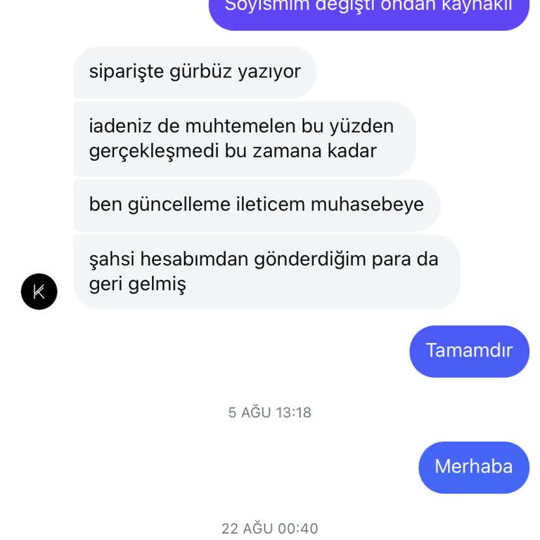 Ürün Teslimatı ve Para İadesi Sorunu