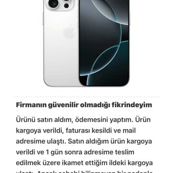 Kargoda Geri Çekilen Sipariş ve Çözüm Bulamama