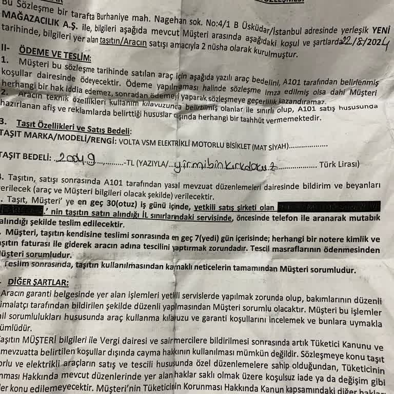 Volta Elektrikli Bisiklet Teslimat Sorunu