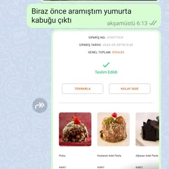 Pasta Siparişinde Yumurta Kabuğu Sorunu