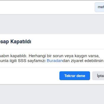 Yanlışlıkla Askıya Alınan Facebook Hesabı