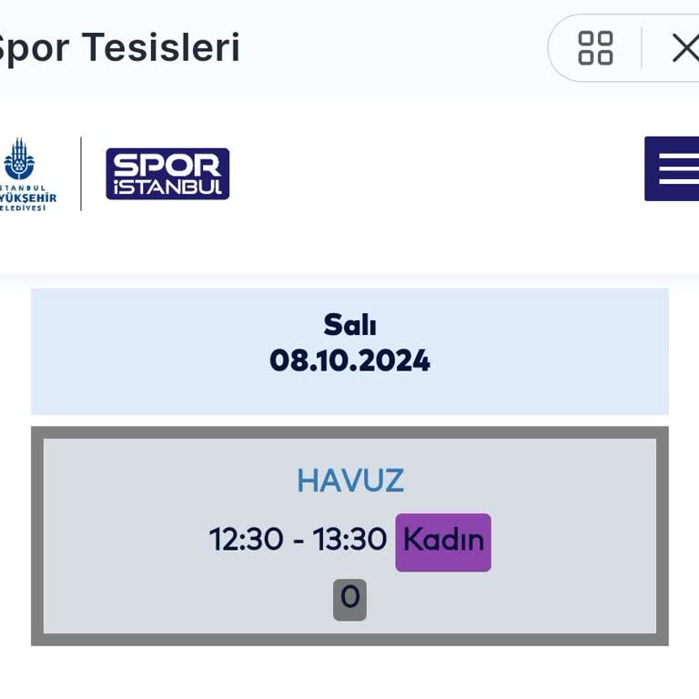 Yüzme Havuzu Rezervasyon Sistemi Sürekli Dolu ve İşlem Yapılamıyor