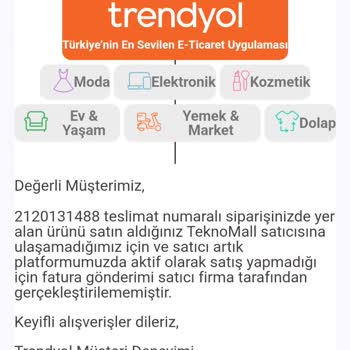 Trendyol'dan Fatura Krizi: Garanti Süresi Dolmadan Çözüm Bekliyorum