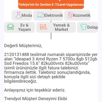 Trendyol'dan Fatura Krizi: Garanti Süresi Dolmadan Çözüm Bekliyorum