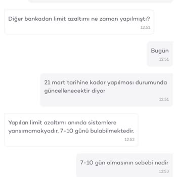 Kredi Kartı Limit Güncelleme Sorunu