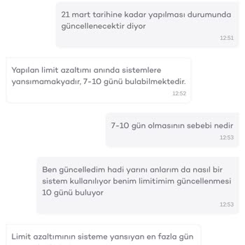 Kredi Kartı Limit Güncelleme Sorunu