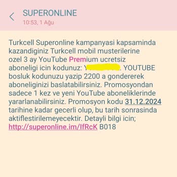 Turkcell Superonline Ücretsiz Youtube Üyeliği Sorunu