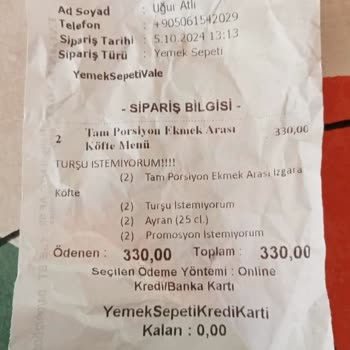 Köfteci Yusuf'ta Turşu Israrı ve Yanlış Sipariş Sorunu