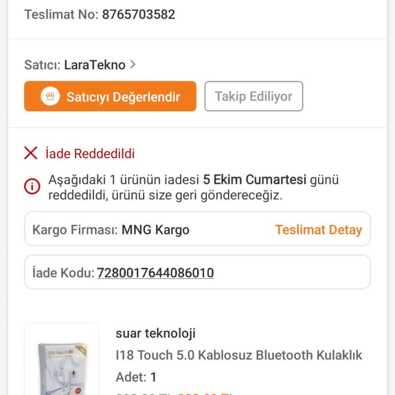 Hatalı Kulaklık İadesinde Yaşanan Sorun