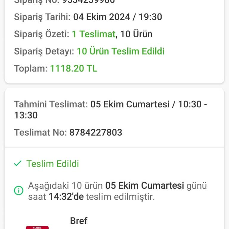 Trendyol GO: Zamanında Teslim Edilmeyen Siparişler