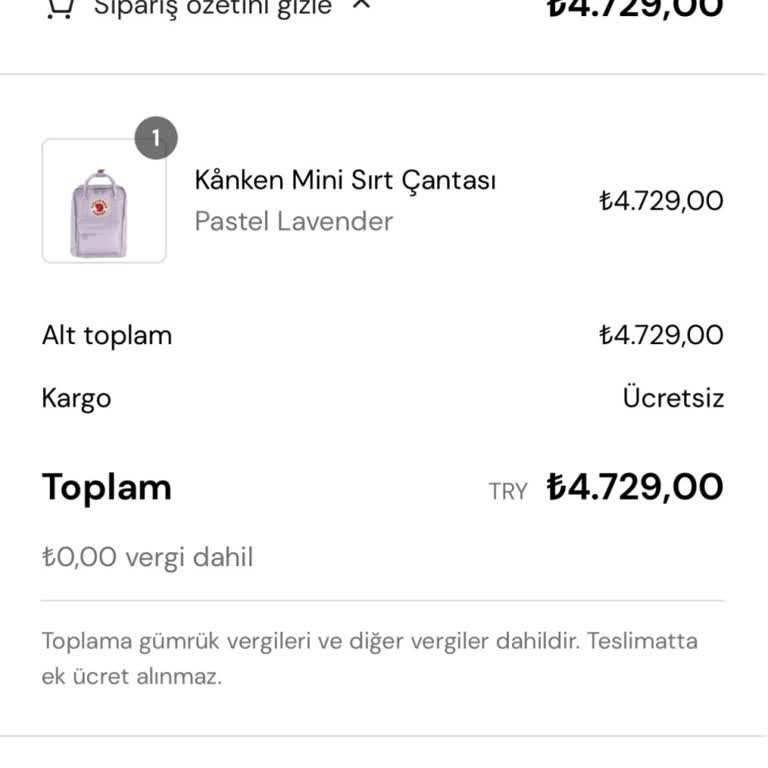 Kanken çanta iadesinde iletişim eksikliği ve gecikme