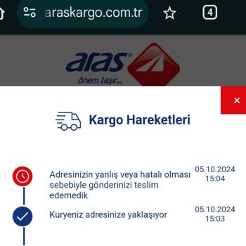 Adres Hatasıyla Teslim Edilmeyen Kargo