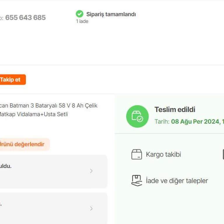 Yanlış Ürün ve İade Sürecinde Yaşanan Sorunlar
