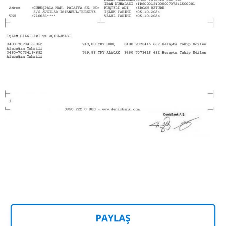 Denizbank Hesabımdan İzinsiz Para Çekimi