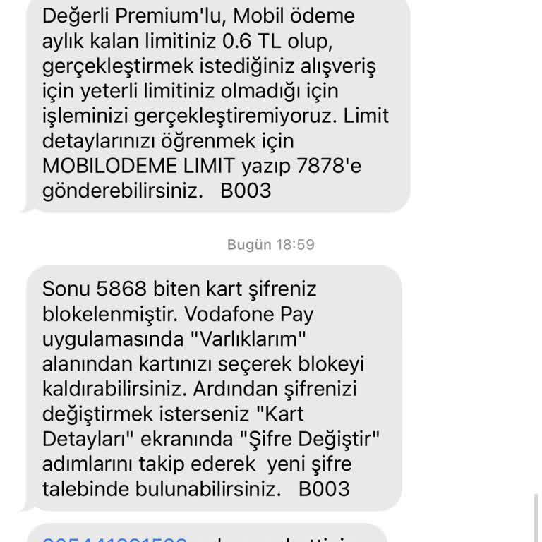 Vodafone Pay'de Bloke Sorunu