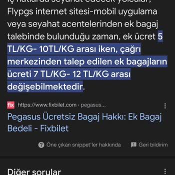 Pegasus'ta Ek Bagaj Ücreti Şoku