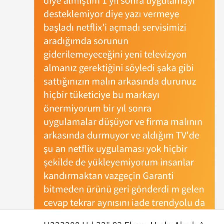 Awox TV'de Netflix Sorunu ve Yetersiz Destek
