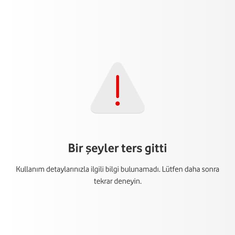 Vodafone kullanım detaylarına erişim sorunu