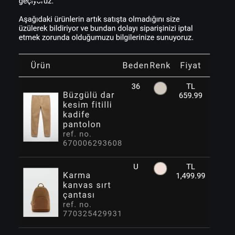 Mango'dan Yine Ürün Tükendi Bahaneli İptal