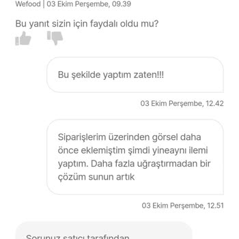 Weefood Ürün Kalitesi ve Müşteri Hizmetleri Hayal Kırıklığı