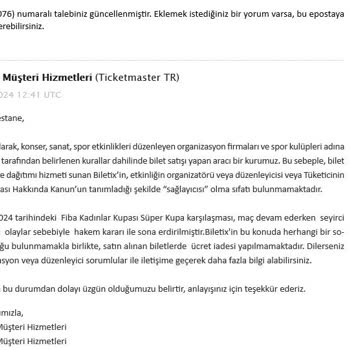 İptal Edilen Maç İçin İade Edilmeyen Bilet Ücreti