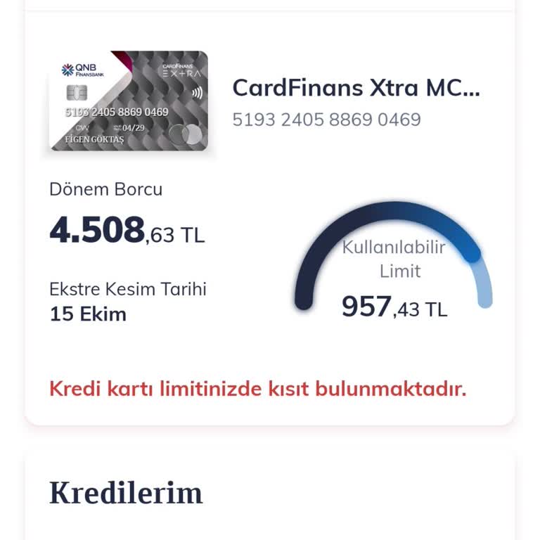 Kredi Kartı Limit Kısıtlaması Mağduriyeti