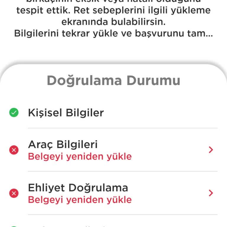 Sürücü Başvurum Sürekli Reddediliyor