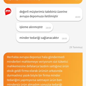 Bahçe Mobilyası Minderleri Hala Gönderilmedi