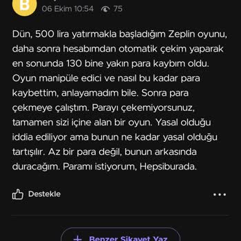 Kumar Teşvik Eden SMS'lerden Şikayetçiyim