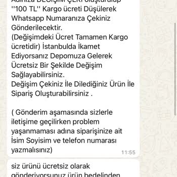 Nona Butik'ten Beden Değişiminde Haksız Kesinti