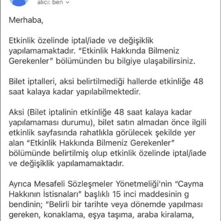 Bilet İptalinde Esneklik Sorunu