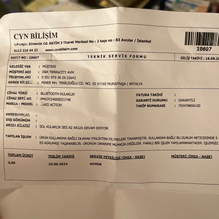 Kulaklık Servisinde Yaşanan Sorunlar