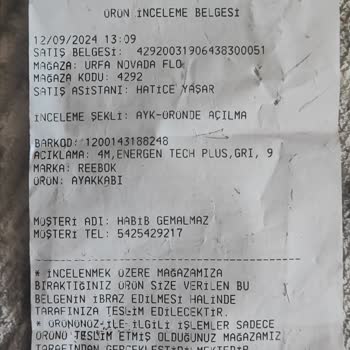 Reebok Ayakkabı Kalitesi ve Müşteri Hizmetleri Hayal Kırıklığı