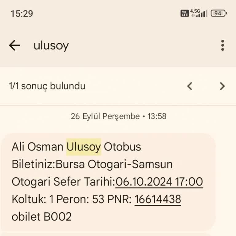 Ulusoy'un Samsun Otogarına Girmeme Sorunu