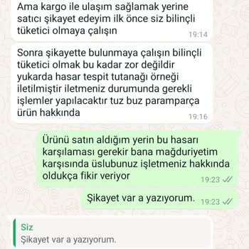 Hasarlı Ürün ve Tehditkar Müşteri Hizmetleri Deneyimi