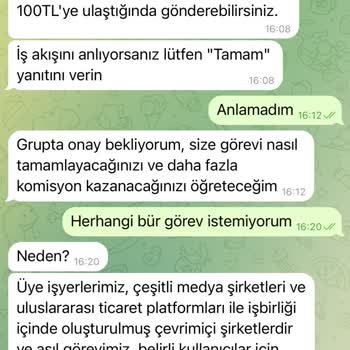 Telegram Üzerinden Yanıltıcı İş Teklifi