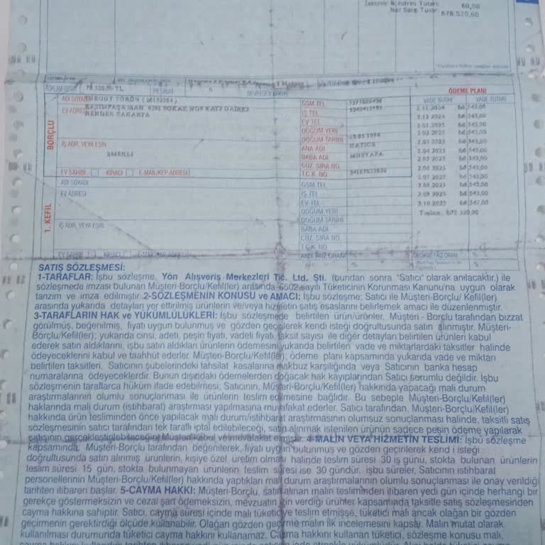 Yön AVM'de Cayma Hakkı Sorunu