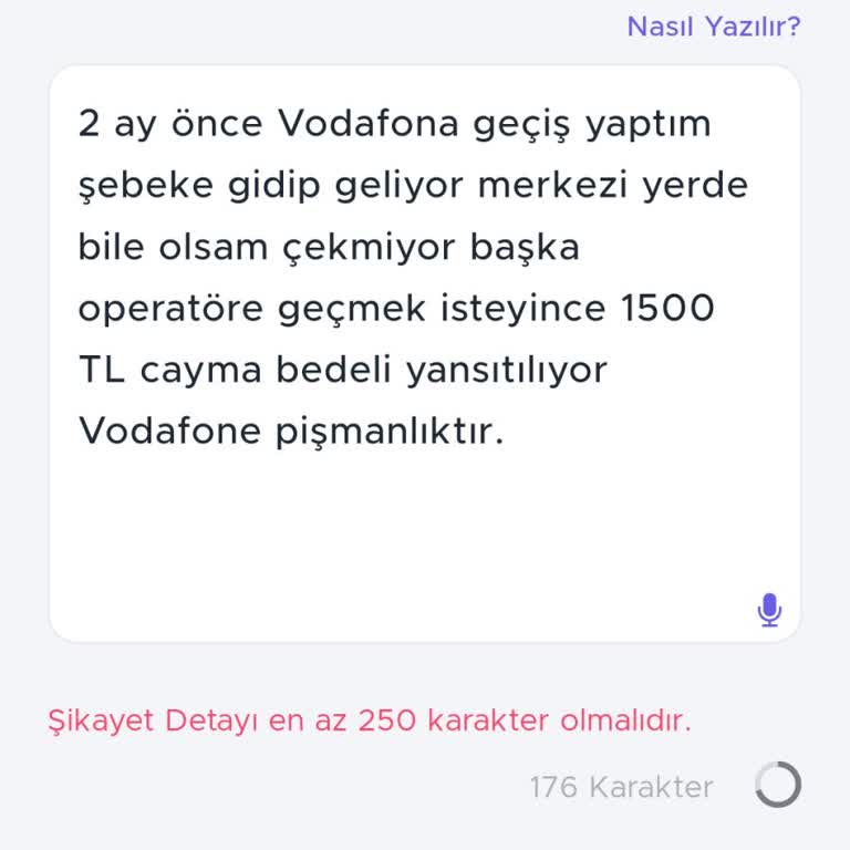 Vodafone ile Şebeke Sorunları ve Cayma Bedeli Mağduriyeti