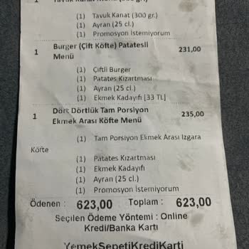 Yemek Sepeti ve Köfteci Yusuf'ta Eksik ve Soğuk Sipariş Sorunu