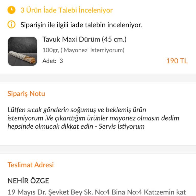 Teslim Edilmeyen Sipariş ve Yanıltıcı Bilgilendirme