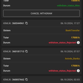 Para Çekim Taleplerim Sürekli İptal Ediliyor