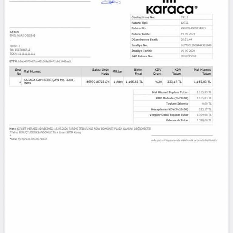 Karaca'dan Aldığım Çay Makinesi Plastik Kokuyor