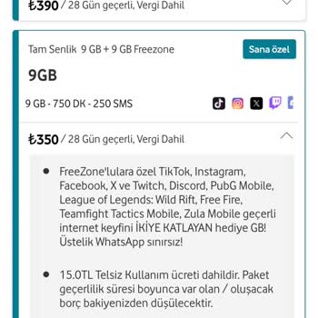 Vodafone FreeZone Paketinde İnternet Sorunu