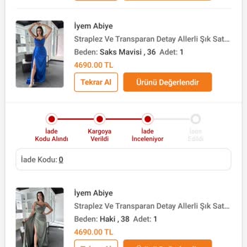 Nişan İçin Aldığım Abiyelerin İade Sürecinde Yaşadığım Sorunlar