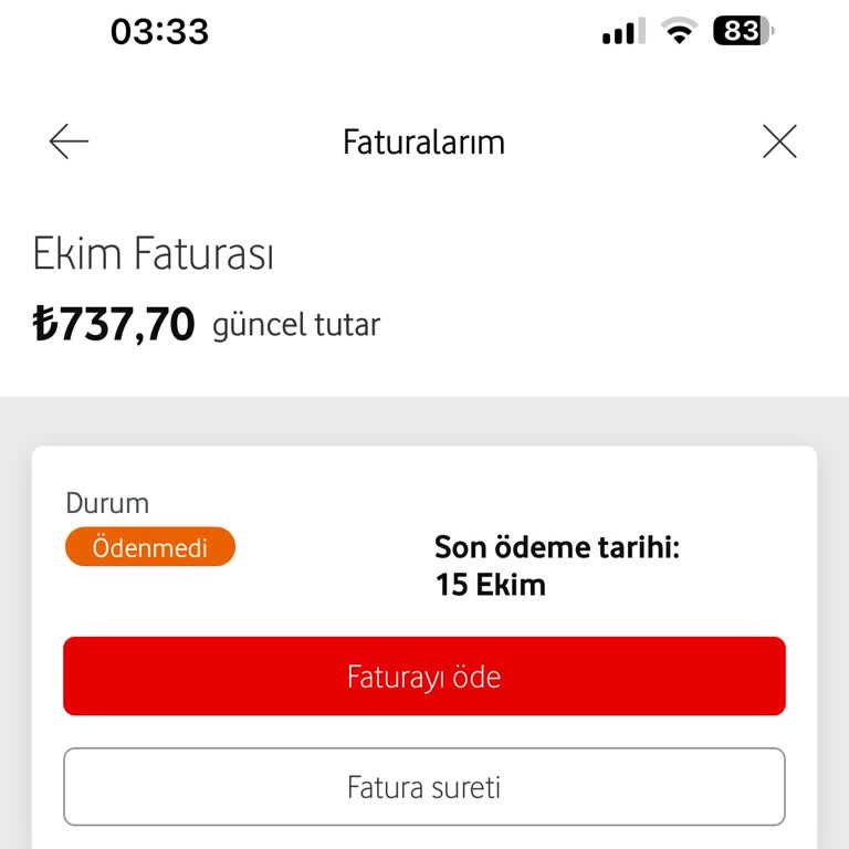 Vodafone'nin Fatura Kapatma Sorunu!