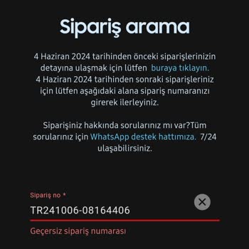 Sipariş Görüntüleme Sorunu: Galaxy TAB S9 Fe