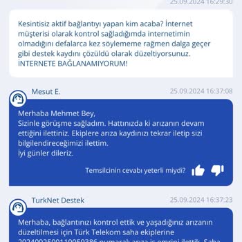 Uzun Süreli İnternet Kesintisi ve Yetersiz Müşteri Hizmeti